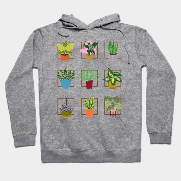 Plant Lover - Houseplants Galore Hoodie by Whimsical Frank